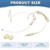 sourcing map Ear Hook Headset Microphone, Double Over Ear Set Hanging Omnidirectional Wired Audio Condenser Microphone Headset with 3.5mm Female Screw Plug 3.9ft Cable, Beige #1