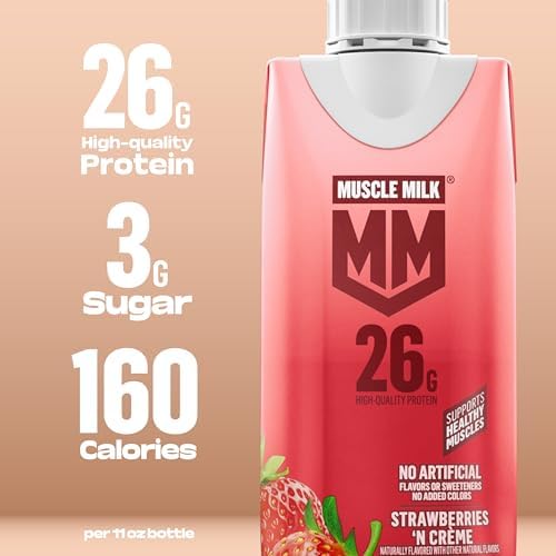Muscle Milk High Protein Shake, Strawberry, 11 fl oz Cartons (12 Pack) - 4