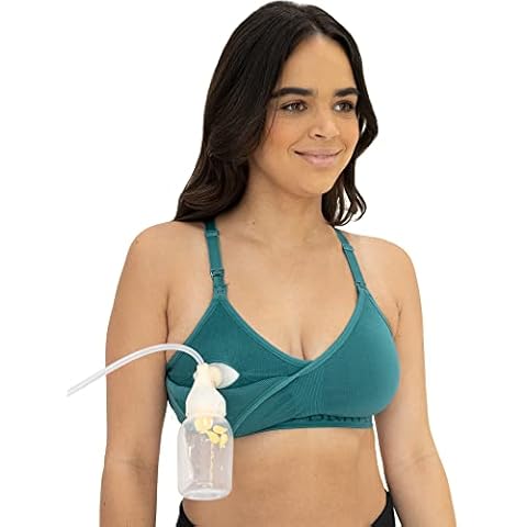 Kindred Bravely Sublime Hands Free Pumping & Nursing Sports Bra, Teal, L Cover