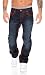 Produktbild Rock Creek Herren Designer Denim Jeans Hose Dicke zier nähte NEU RC-2092,  38W / 34L,   Schwarz