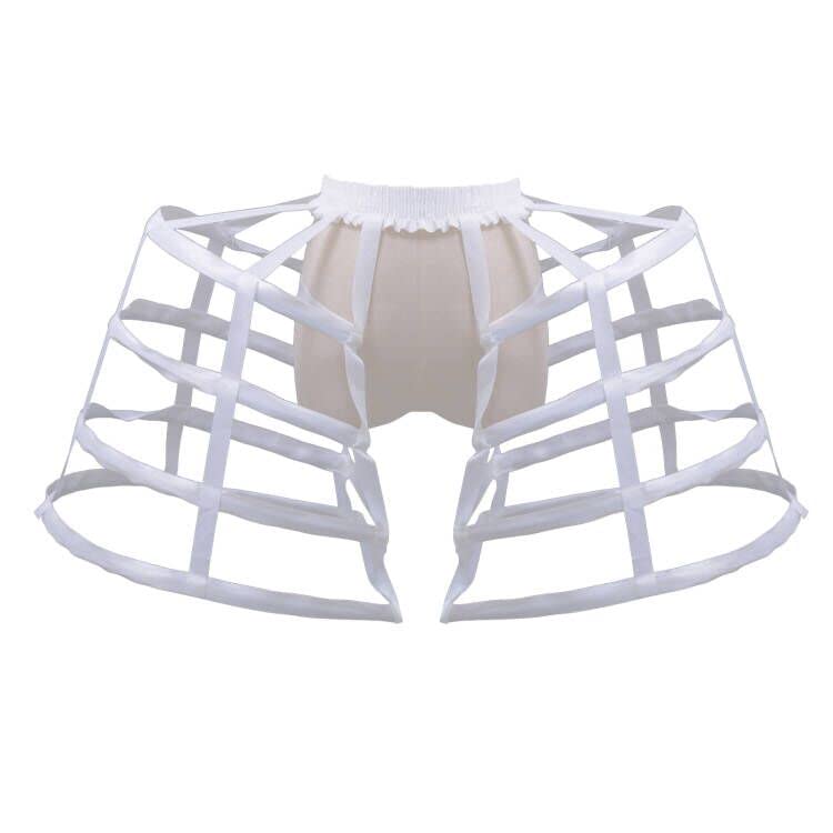 Women's Baroque Pannier Petticoat Victorian Bustle Cages 5 Hoops Skirt Cage Skirt for Girls