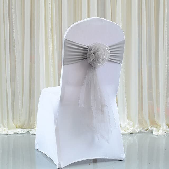 10/50 Stück Organza Stuhl Schärpen Elastische Stuhl Rückenlehne Blume Fliege Hochzeit Stuhl Knoten für Hochzeit Party Dekoration