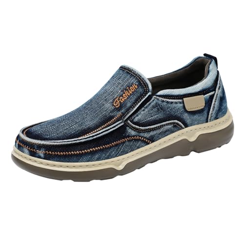 Mocasines de lona de mezclilla informal para los paseos diarios del hombre moderno