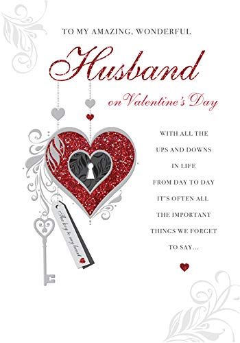 Piccadilly Greetings Classic Valentine'S Card Husband - 10 x 7 Inches, A50259
