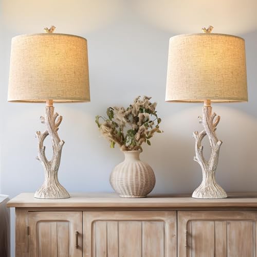 OYEARS Farmhouse Table Lamps Set of 2 for Living Room