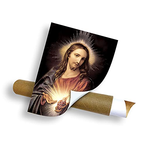 Sacred Heart Of Jesus Christ Ii (20"X27") Gold Foil - Religious Wall Art Laminated Print Unframed Poster Home Decoration Arte Diseño Piezas Maestras #TOP2