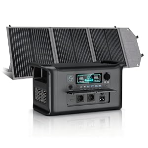 CTOLITY AP1000 Solargenerator mit 100W Solarpanel, 1024Wh LiFePO4 Tragbare Powerstation, 1800W AC/100W USB-C Ausgang, 1 Std. Schnellladung, Elektrischer Generator für Outdoor, Off-Grid, RV, Notfall