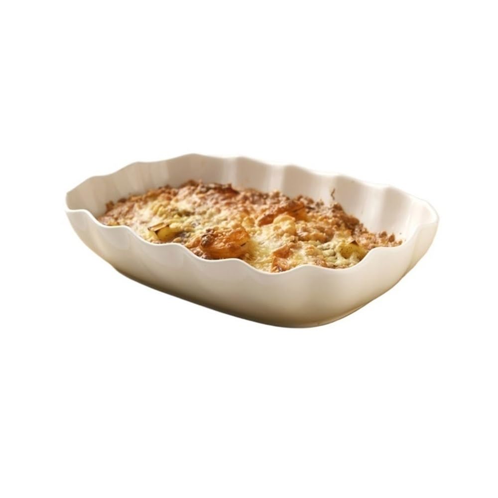 Plat à four en céramique rectangulaire pour poisson vapeur et gratin