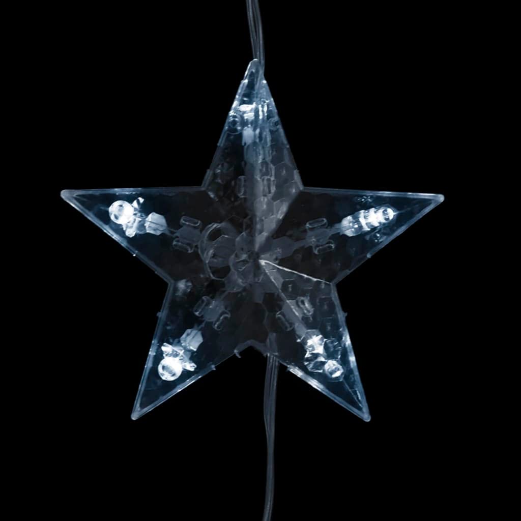 Decoraciones de temporada y festividades – Decoración – Luces LED de estrella cortina de hadas 200 LED blanco frío 8 funciones