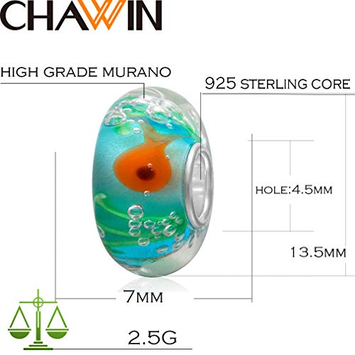 Colorful Lampwork Murano Glass Beads Sterling Silver Fits European Charm Bracelets #TOP1