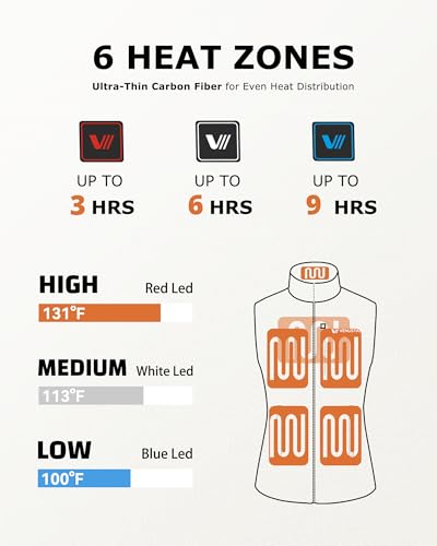 Image of Venustas Women's Heated Fleece Vest with 6 Heating Zones, Ladies' Lightweight Recycled Fleece Electric Vest with Battery