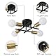 Goeco Sputnik Kronleuchter Vintage, Industrielle Deckenleuchte E27 4 Flammig Schwarz, Metall Pendelleuchte Deckenlampe für Schlafzimmer, Wohnzimmer, Esszimmer, Küche
