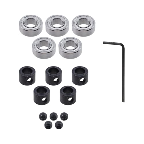 Chinflly The Shank with Bearings Accessory Kit,Shank Ball Bearing Router Bit fit for 1/4