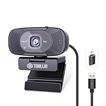 TOALLIN 1080P FHD Webcam with Dual Microphones, Computer Web Camera, 90° Wide Angle, Built-in Privacy Shutter, USB Webcam for Video Conferencing/Online Calling/Live Streaming