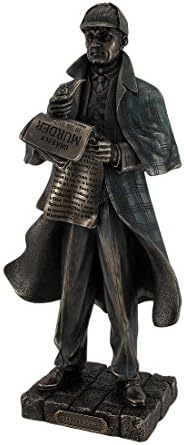 Detective Sherlock Holmes Metallic Bronze Statue by Zeckos
