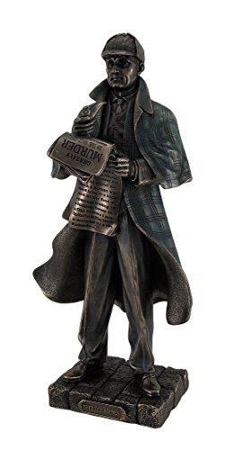 Detective Sherlock Holmes Metallic Bronze Statue by Zeckos