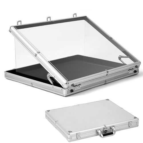 Aluminum Trade Show Display Case, Jewelry Craft Collector Shows, with Security Lock and Clear Acrylic, Portable Trade Show Display Case for Sports Card/tcg/jewelry Collection
