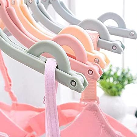 Image of Khedu Feb Portable Folding Clothes Hangers Travel Accessories Foldable Clothes Hangers Drying Rack for Travel (Multicolor)