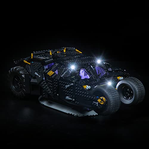 cooldac Led Lighting Kit for Lego 76240 DC Batman Batmobile Tumbler Iconic Car Model, Basic Version USB Connecting Lighting Set Compatible with Lego 76240 (Lights Only, No Lego Models)