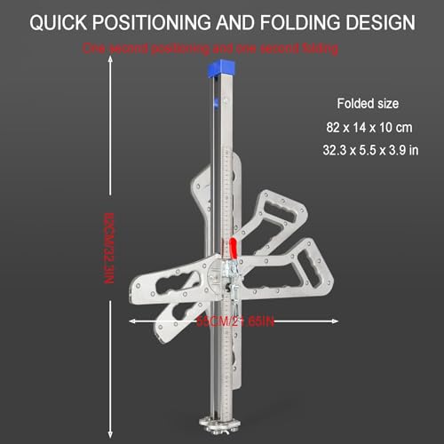 Drywall Cutter Tool,Foldable Drywall Cutting Tool,Hand Push Gypsum Drywall Cutter with Aluminum Alloy,1.5-60cm Cutting Range,Safety and Precision for Wall, Build, Decoration - Image 2