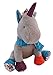 Produktbild Bieco 04000343 Plüsch Einhorn Alma, mit blauem Schal und bunten Horn, grau/mehrfarbig
