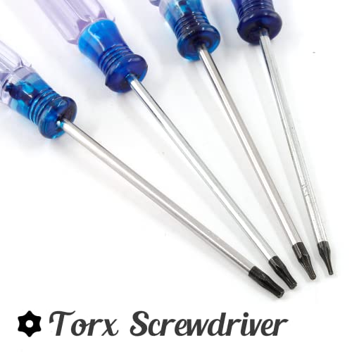 Kyuionty 4 Pcs Magnetic Torx Screwdriver Set, T5 T6 T8 T10 Star Screwdrivers Screws Driver Tool For Toy Repair & Battery Replacement #TOP3