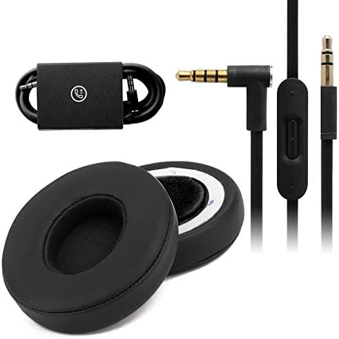 Studio 2.0 Earpads audio Cable Replacement Microphone Talk Cable + Ear Cushions For Beats Studio Wireless Over-Ear Headphones (Black)