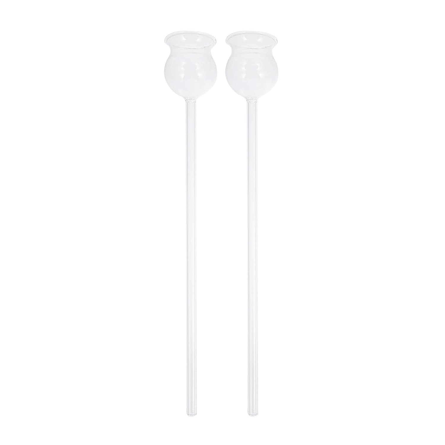 OUNONA Glass Funnels 2 Pack 8.85 Inch Transparent Long Neck Safety Funnels for Lab Chemical Transfer and Precise Liquid Filling