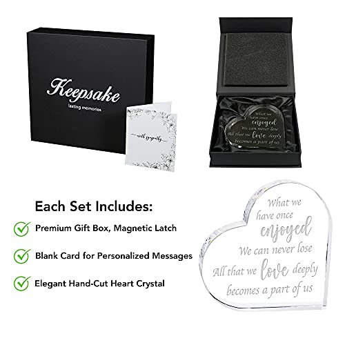 Kssg Keepsakegifts-Sympathy Gift Memorial Gifts Bereavement-Sympathy Gifts For Loss Of Mother Glass Crystal Heart- In Memory Of Loved One- K9 Optical Crystal Heart -Condolence Remembrance Grief Gift #TOP4