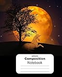  Unicorn Composition Notebook: Wide Ruled Extra Large 8\