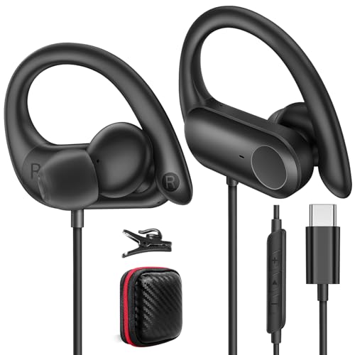 APETOO USB C Headphones with Earhook Mic & Volume Control...