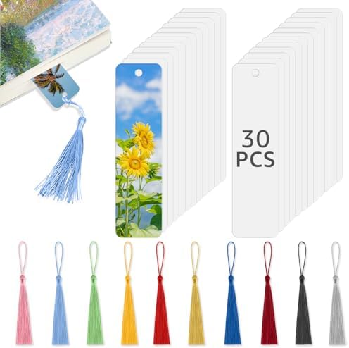 120 Pcs Blank Sublimation Bookmarks With Tassels - DIY Metal Bookmarks For Crafts & Gifts