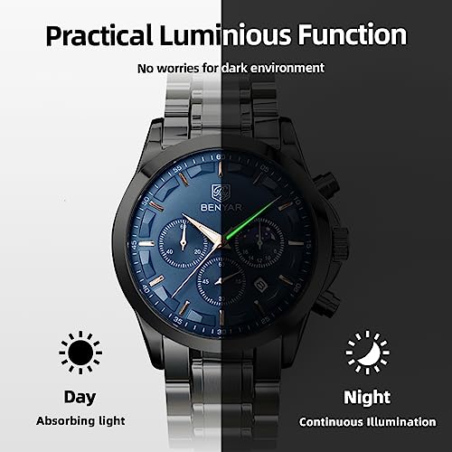 Benyar By Orologio Uomo Analogico Cronografo Impermeabile Luminosa Classico Orologi Regalo Per Uomo - 7