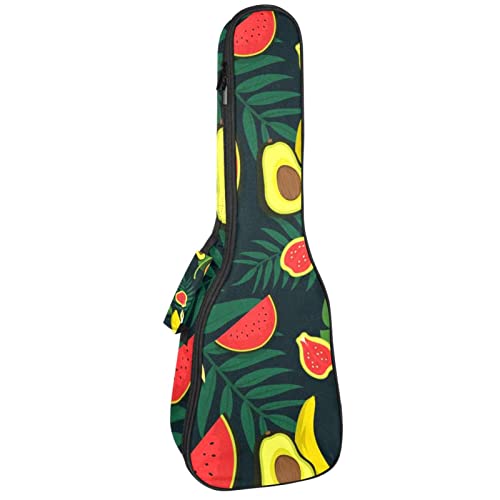 Sac de transport étanche pour ukulélé en concert housse de sac à dos rembourrée fruits tropicaux