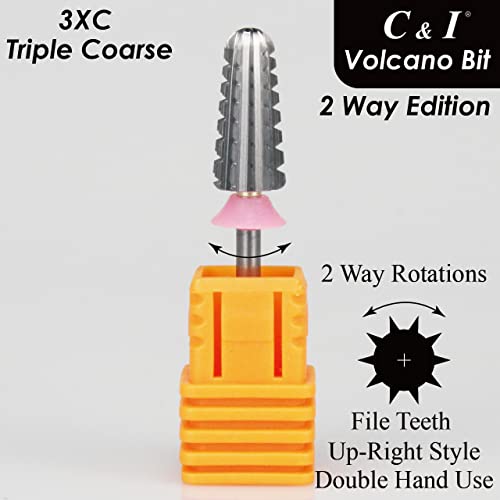 C&I Volcano taladro de uñas 2 direcciones rotación miniatura 2