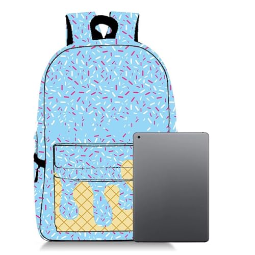 Ice Cream Backpack Shoulder Backpacks, Large Capacity Ice Cream Backpack， Women Men Daily Use Travel Hiking Camping (Rose red)4