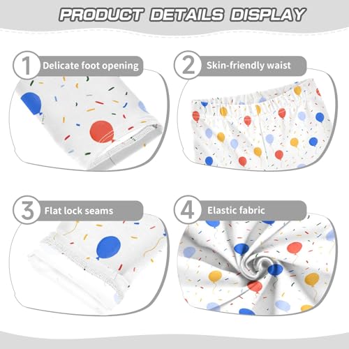 senya Girls Printed Leggings Yoga Pants Balloon Confetti Pattern for Kids in 4t to 10 Years, 4T3