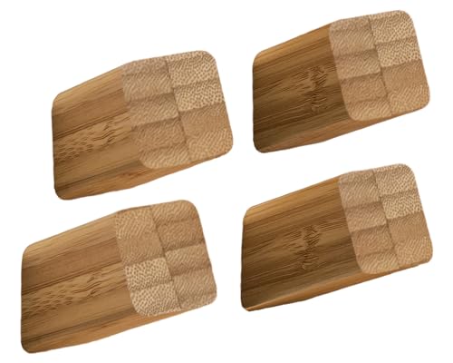 Comfify Set of 4 Bamboo Wall Hooks for Hanging Coats, Hats, Towels and More - Wall Mount Hooks for Hallway or Bathroom