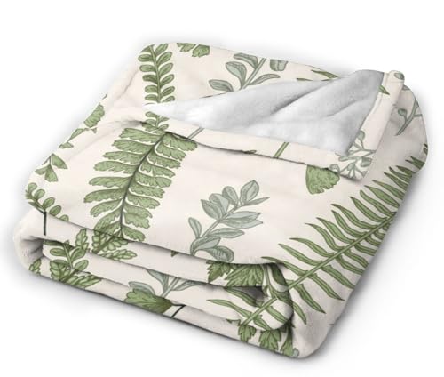 HGOD DESIGNS Leaves Flannel Fleece Bed Blanket 130x150cm Floral Pattern in Vintage style Throw Blanket Lightweight Cozy Plush Blanket for Bedroom Living Rooms Sofa Couch - Image 4