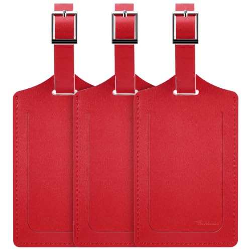 Travelambo 3 Pack Luggage Tags for Suitcases Airplane Travel Essentials