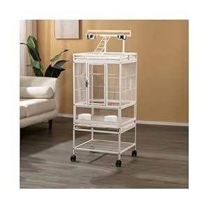 LICONG-2020 Doppel Vogelkäfig mit Rädern