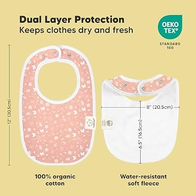 8-Pack Organic Baby Bibs for Boys, Girls - Soft Cotton Drooling and Teething Bibs for Baby Girl & Boy, Extra Absorbent, Easy To Clean & Put On for Toddler, Newborn, Infant 0-24 Months (Butterflies)