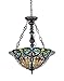 Chloe Lighting CH33389VR18-UH3 Tiffany-Style Victorian 2 Light Inverted Ceiling Pendant 18-Inch Shade, Multi-Colored