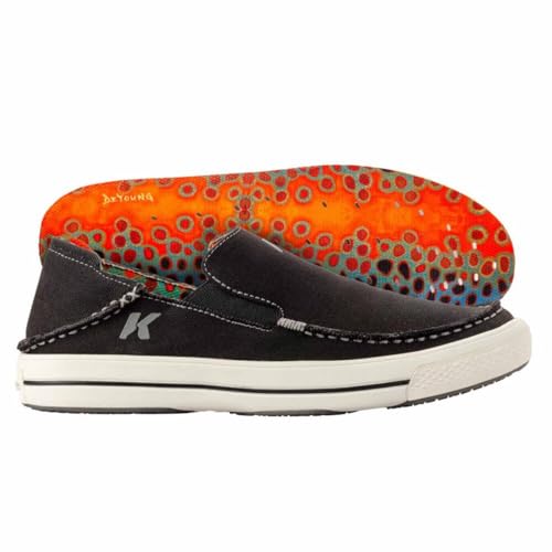 Korkers Men's Fish Moc Brown Trout w/Fixed Kling-On Deck Soles