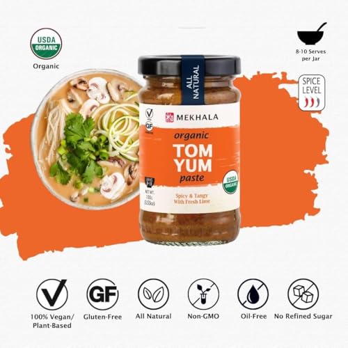 image for Mekhala Organic Thai Tom Yum Asian Cooking Paste. VEGAN. GLUTEN-FREE. 