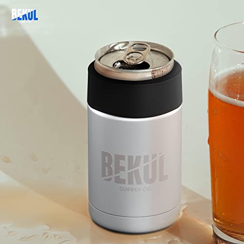 Bekul Bottle And Can Thermos | Vacuum Insulated Double Walled Stainless Steel Coozie | 3-In-1 Beer/Soda Bottle And Can Cooler With Beer Opener | Beer Bottle Hider #TOP5