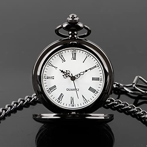Image of Tiong Smooth Pocket Watch,Personalized Pocket Watch,Customized Watches for Men,Engraved Pocket Watches for Father's Day with Chain