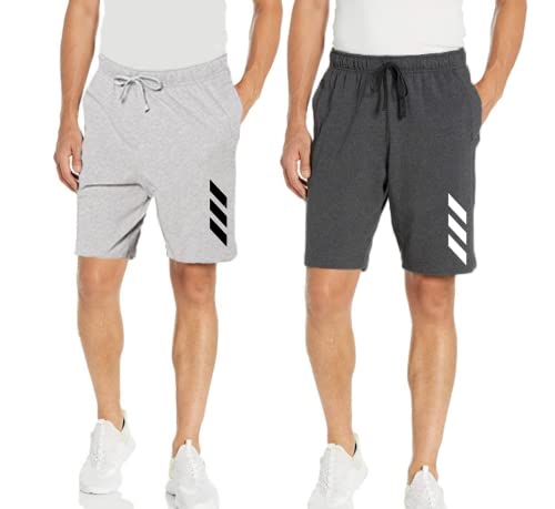 Image of KART BLACK Men's Regular Fit Shorts with Pocket|Casual Knit Shorts|Printed Shorts|Over Sized Shorts|(S,M,L,XL,XXL,3XL,4XL,5XL) Combo Pack of 3