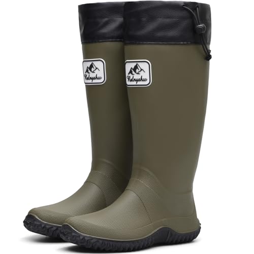 Lvptsh Botas de de Agua Niños Zapatos de Lluvia antideslizantes y ligeras Botas de Goma,Verde,EU30/31