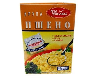 Ground Millet - Groats in Boiling 5 Bags 100 Gr by Uvelka